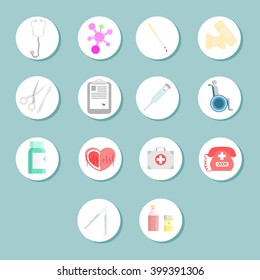 Set of icons on a medical theme.