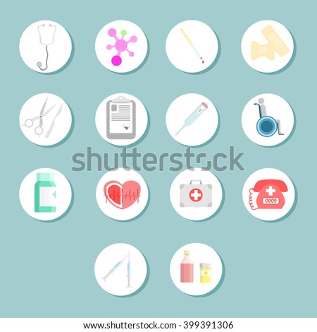 Set of icons on a medical theme.