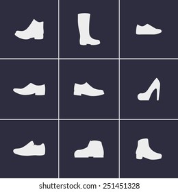 Set of icons on shoes theme 