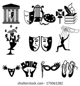 Set of icons on a theme art. A vector illustration