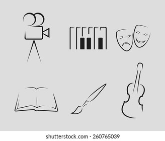 Set of icons on a theme art