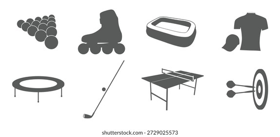 Conjunto de iconos en un tema Artículos para el deporte