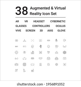 Set of icons on the theme of augmented and virtual reality