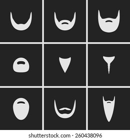 set of icons on the theme of beard