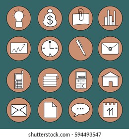 Set of icons on the theme of business and work
