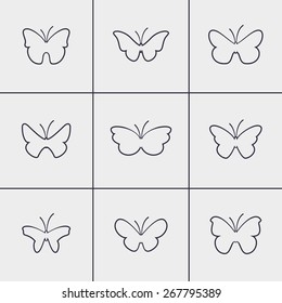 Set Icons On Theme Butterflies Stock Vector (Royalty Free) 267795389 ...