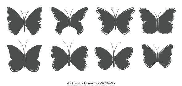Symbolsatz auf einem Themenschmetterling