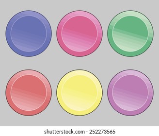 Set of icons on a theme buttons