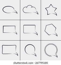 Set of icons on a theme callouts