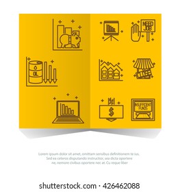 Set icons on a theme of economic crisis