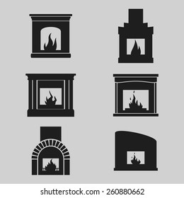 Conjunto de iconos en los fuegos artificiales de un tema