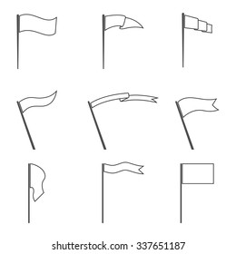Set of icons on a theme flags 