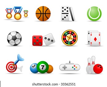 Set of icons on a theme game