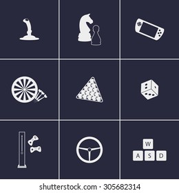 Set of icons on a theme games