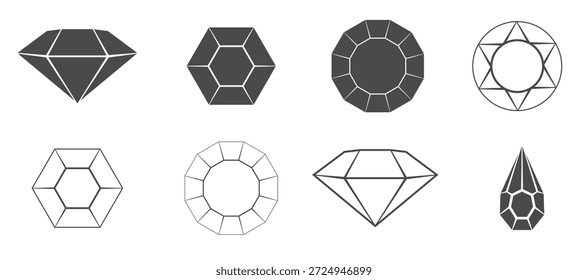 conjunto de ícones em um tema gems