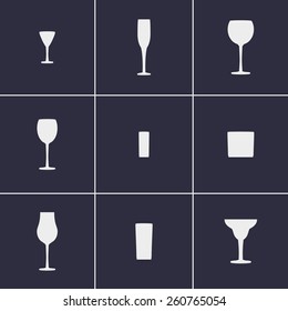 Set of icons on a theme glasses