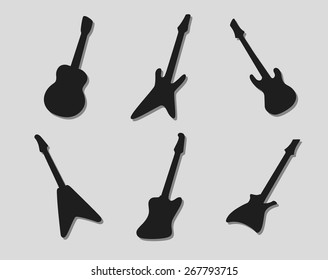 Set of icons on a theme guitas