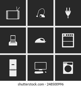 Set of icons on a theme household appliances 