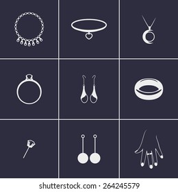 Set of icons on a theme Jewelry