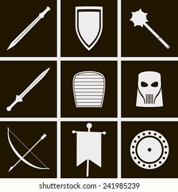 set of icons on a theme Knight Facilities