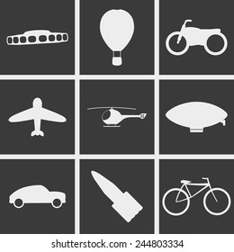 Set of Icons on a theme Machines for movement