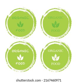 A set of icons on the theme of organic food.