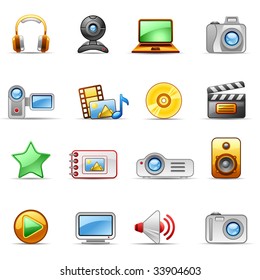 Set of icons on a theme Photo and Video