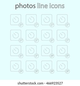 Set of icons on a theme pictures, with the time clock. Modern vector icons photo series.