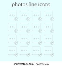 Set of icons on a theme pictures, with the change in the scope of left and right. Modern vector icons photo series.