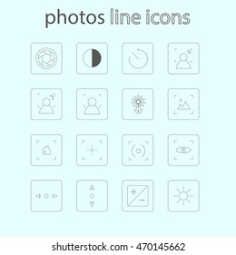 Set of icons on a theme pictures. Modern icons photo series.