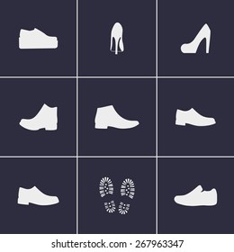 Set of icons on a theme shoes