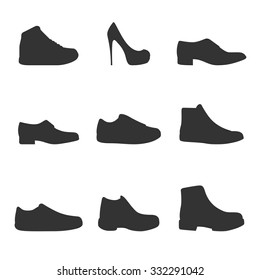 Set of icons on a theme shoes