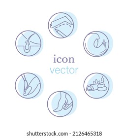 Conjunto de iconos sobre el tema de los procedimientos de spa. Cuidado corporal. ... Iconos vectoriales aislados