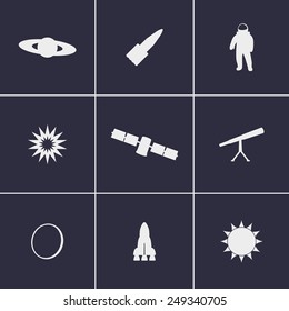 Set of icons on a theme space