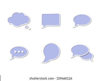 Set of icons on a theme speech bubbles with shadow