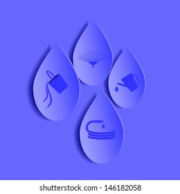 Set of icons on a theme tools for irrigation