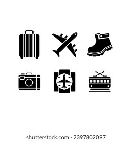 set of icons on the theme of travel png