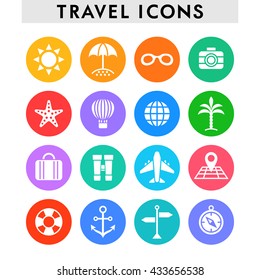 Set of icons on a theme travel and tourism.