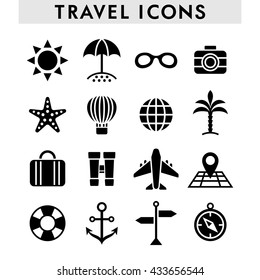 Set of icons on a theme travel and tourism.