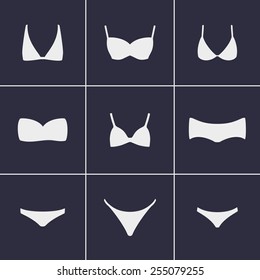 Set of icons on a theme underwear