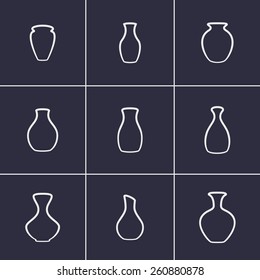 Set of icons on a theme vases