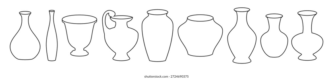 conjunto de ícones em um tema vasos