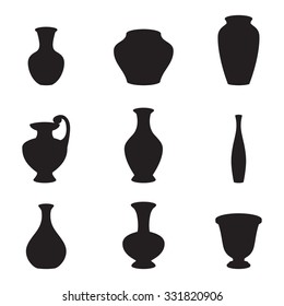 Set of icons on a theme vases