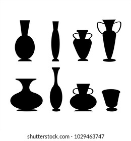 Set of icons on a theme vases,flat icon isolated on white background,vector