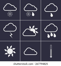 Set of icons on a theme weather