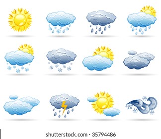 Set of icons on a theme Weather