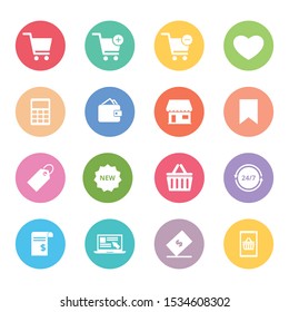 Set of icons on the topic of e-Commerce in vector