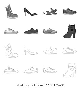 Shoes Black Icons Set Vector Stock Vector (Royalty Free) 371623024