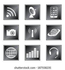 Set of icons on white background