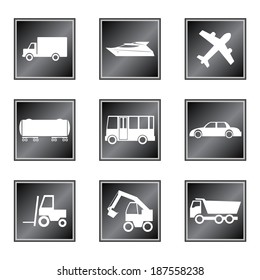 Set of icons on white background